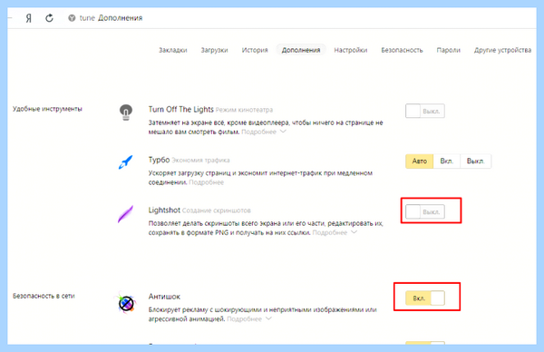 Все расширения яндекса