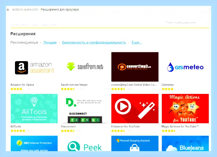 Все расширения яндекса