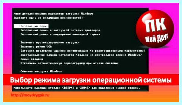 Выбор виндовс при загрузке