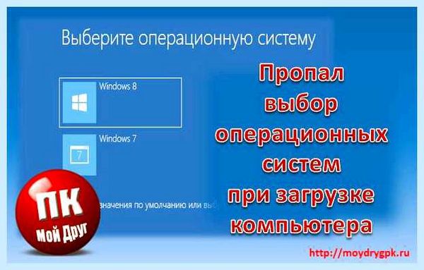 Выбор виндовс при загрузке