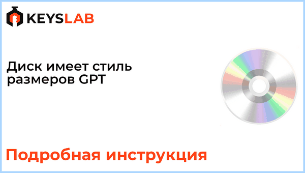 Выбранный диск имеет