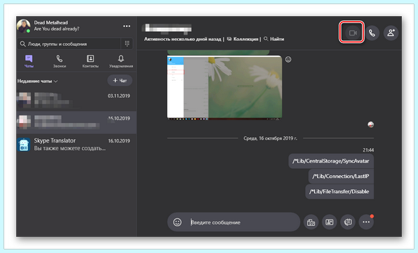 Вызов в скайпе (вызов, скайпе, программе Skype, верхнем углу, данные авторизации, пользовательского окна) Вызов в скайпе