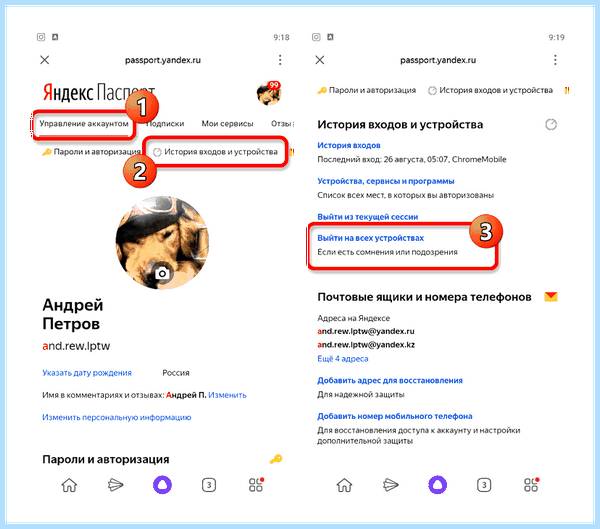 Выход из браузера яндекс