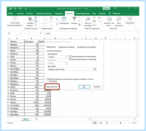 Выпадающее меню excel