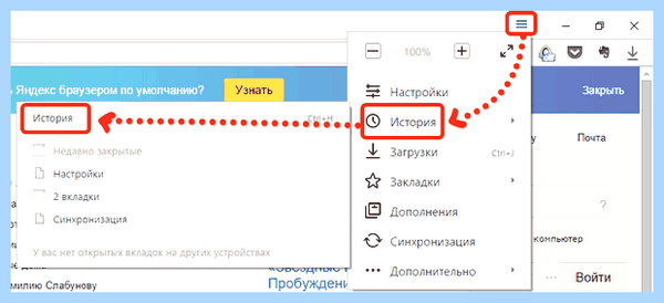Где в яндексе история просмотров