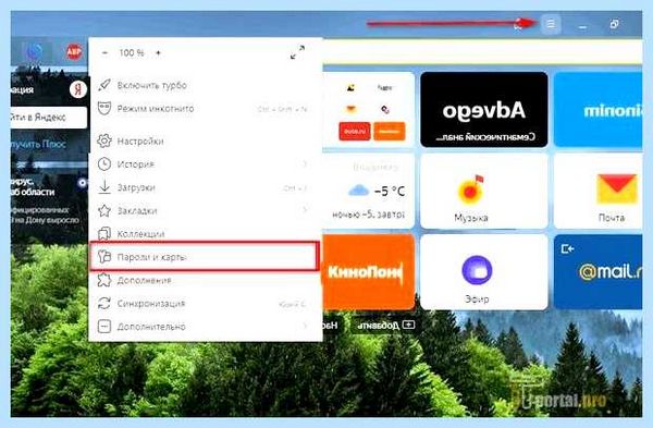 Где пароли в яндекс браузере