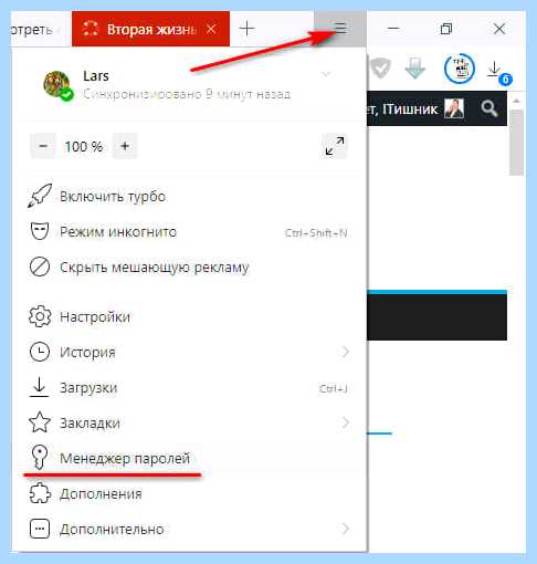 Где пароли в яндекс браузере