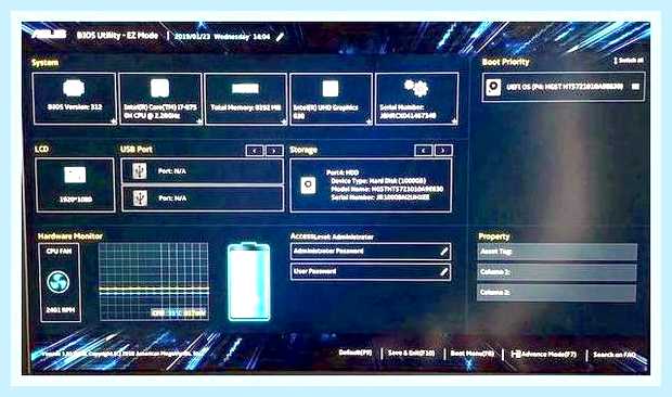 Биос асус настройка