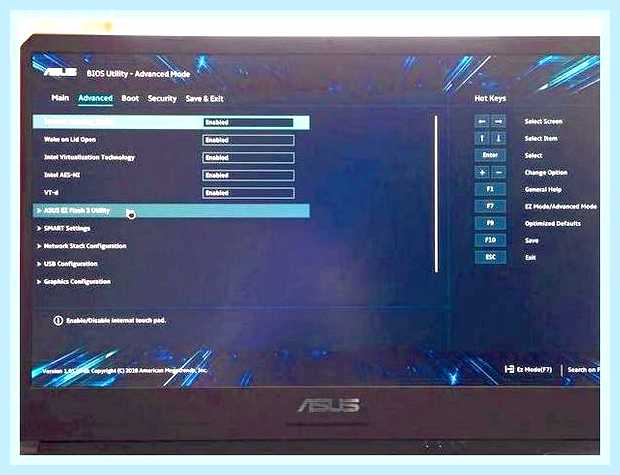 Биос асус настройка