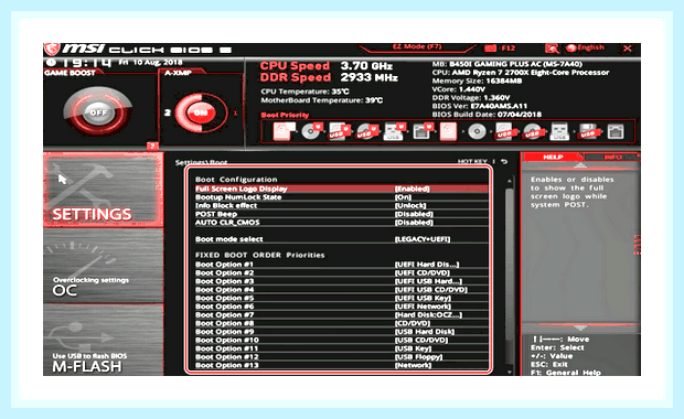 Биос msi настройка