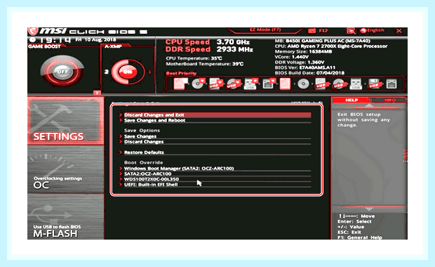 Биос msi настройка