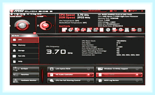 Биос msi настройка