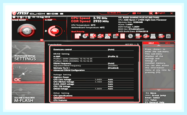 Биос msi настройка