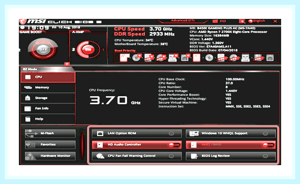 Биос msi настройка