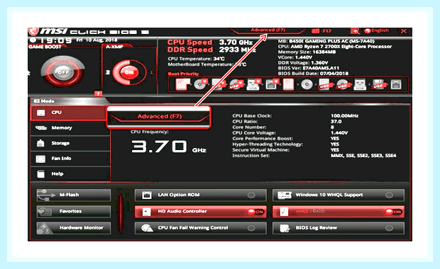 Биос msi настройка