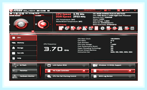 Биос msi настройка