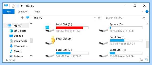 Windows 10 мало места на диске c (windows, маленький, место, диск) Windows 10 мало места на диске c