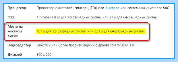 Windows 10 место на диске