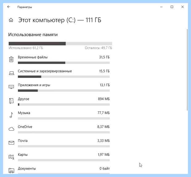 Windows 10 место на диске