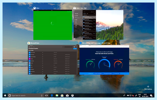 Windows 10 многозадачность