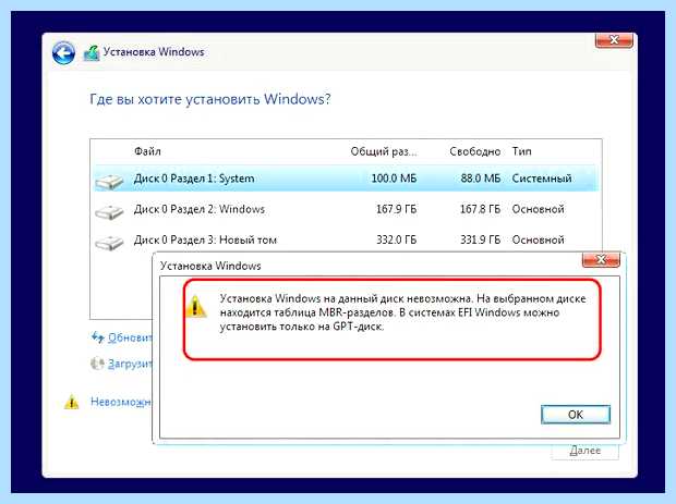 Windows 10 на mbr диск