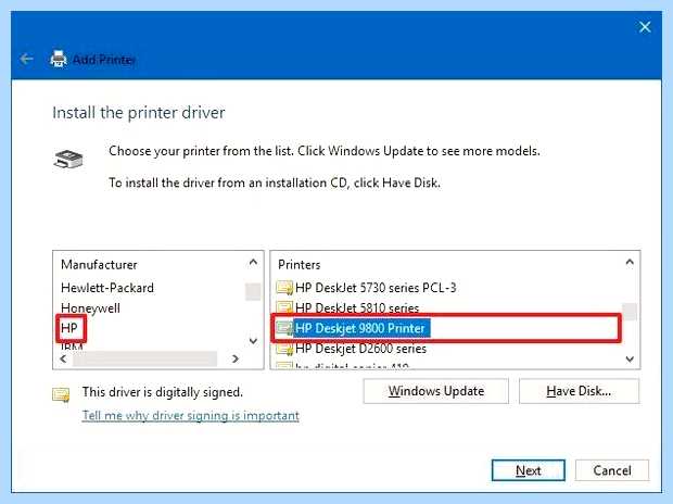Windows 10 не видит старый принтер