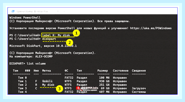 Буква диска windows 10