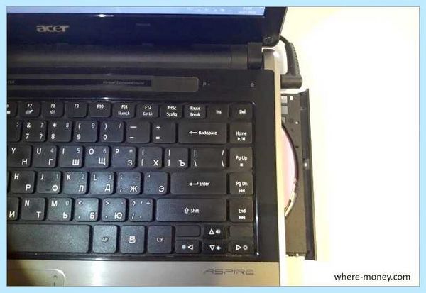 Дисковод на ноутбуке acer