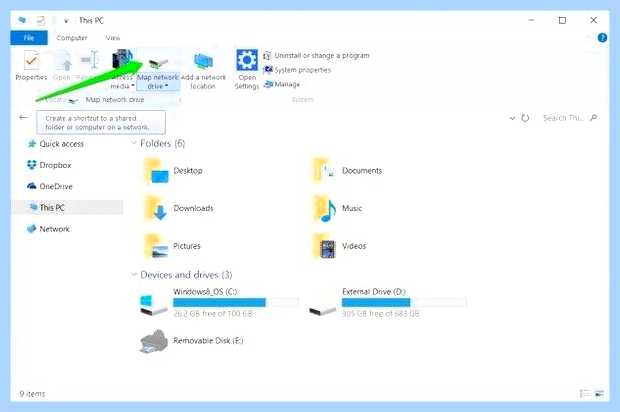 Windows 10 подключить сетевой диск