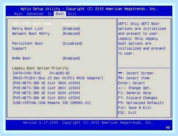 В биосе нет boot menu