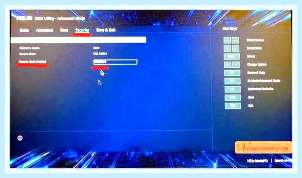 В boot priority нет жесткого диска () BIOS Security ->Secure Boot -> Secure Boot Control = Disabled