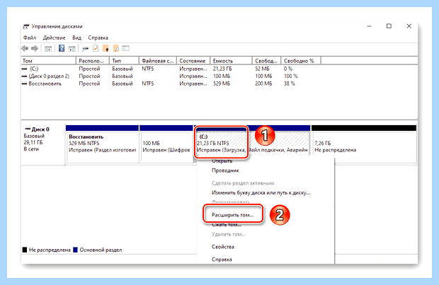 Windows 10 разбить диск на разделы