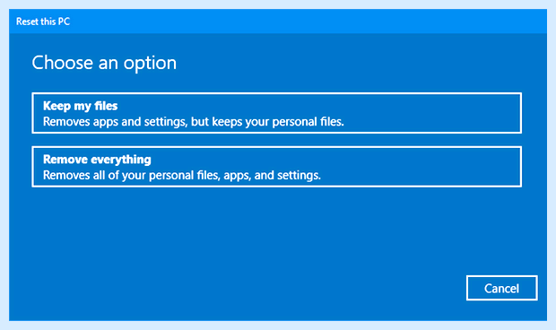 Windows 10 сброс на заводские настройки