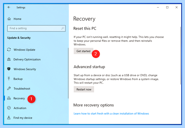 Windows 10 сброс на заводские настройки