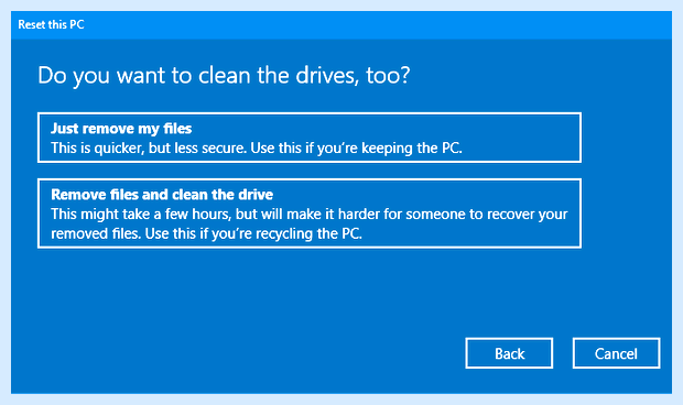 Windows 10 сброс на заводские настройки