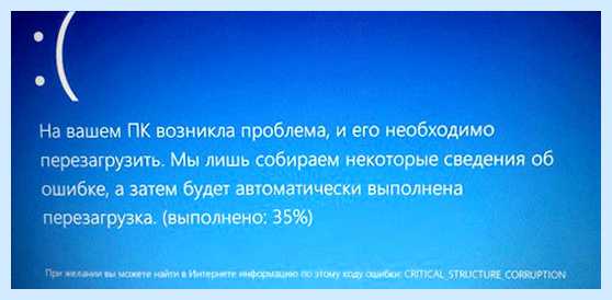 Windows 10 синий экран при включении