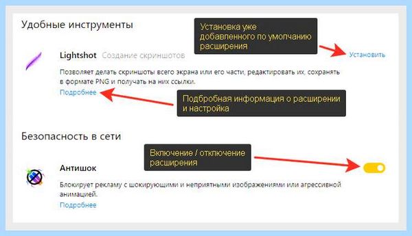 Дополнения к яндексу браузеру