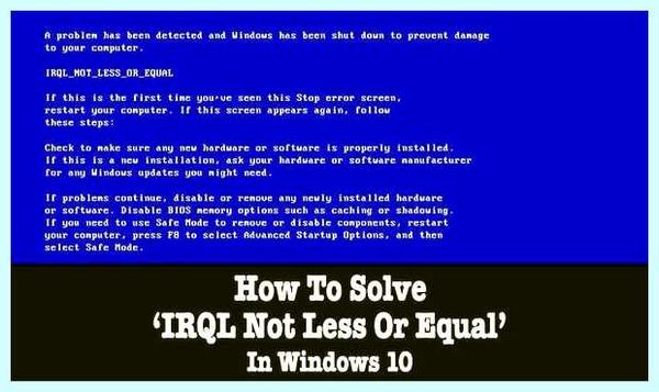 Драйвер irql not less or equal