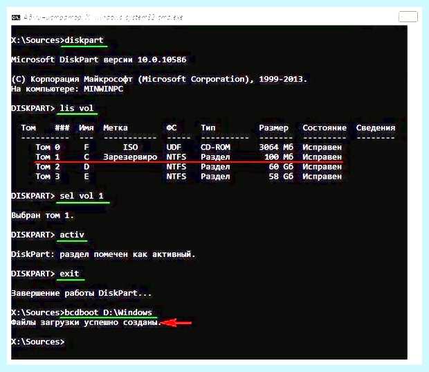 Windows 7 восстановление запуска через командную строку