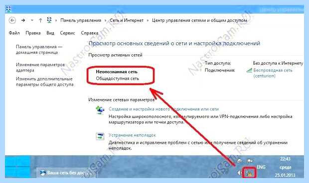 Windows 7 неопознанная сеть