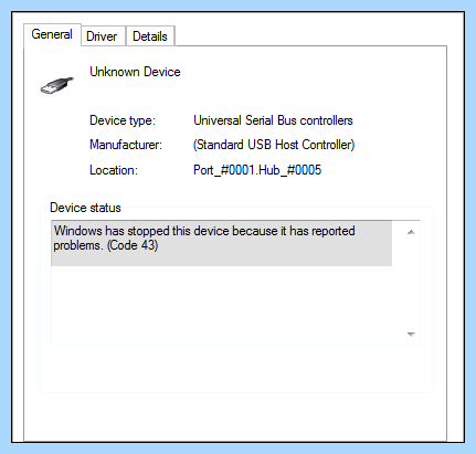 Windows 7 ошибка 43