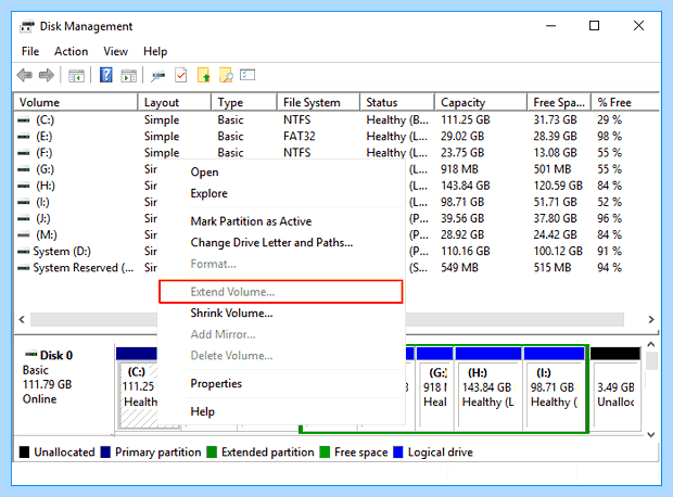 Windows 7 расширить том