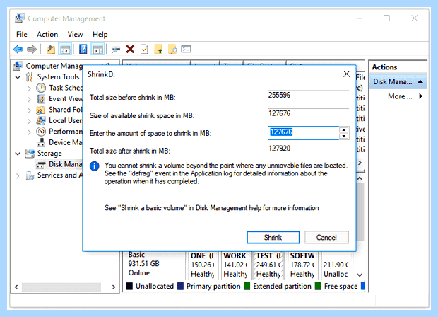 Windows 7 расширить том