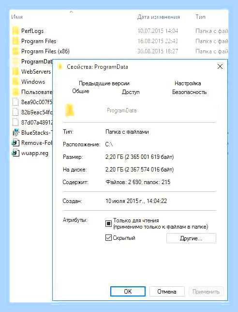 Вин 10 показать скрытые файлы и папки