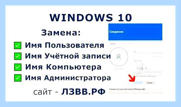 Вин 10 сменить имя пользователя
