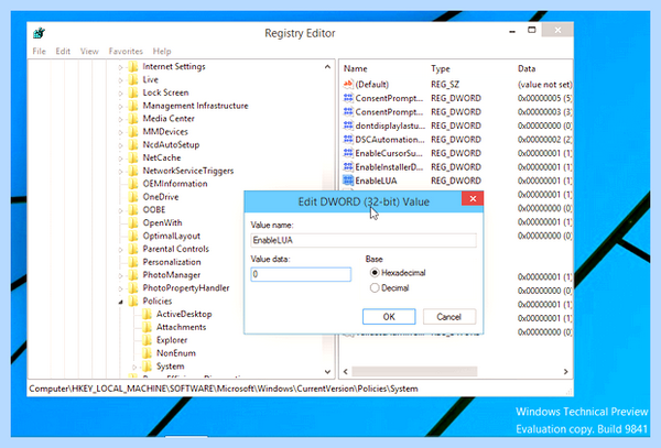 Enablelua windows 10