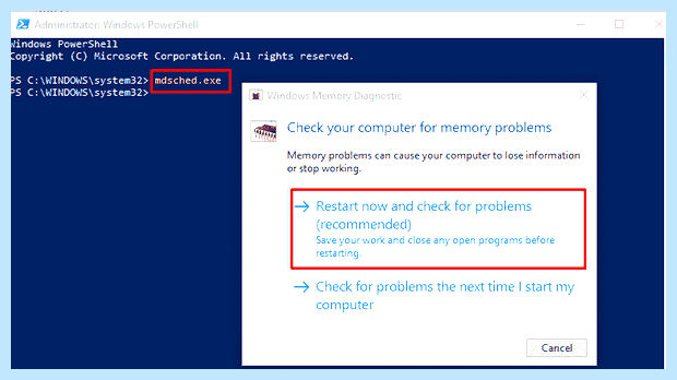 Windows memory diagnostics windows 10