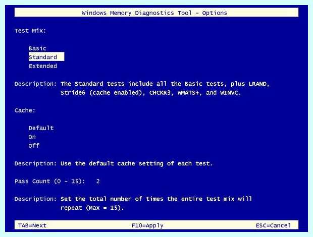 Windows memory diagnostics windows 10