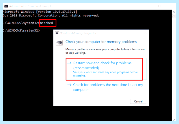 Windows memory diagnostics windows 10