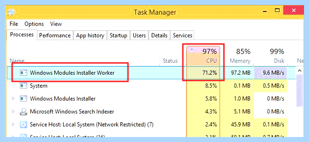 Windows modules installer